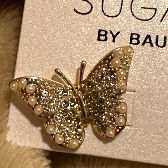 Earrings Shimmery Butterflies, Sugar Fix by Bauble Bar, Nickel Free - Picture 5 of 12